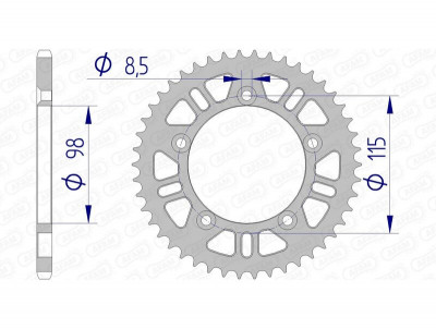 Couronne 50 dents alu ultra-light 72101 - 420 Afam | HUSQVARNA CR 65, HUSQVARNA TC 65, KTM SX 60, KTM SX 65