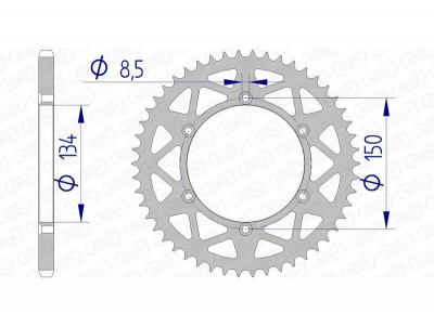 Couronne Alu 17206520 Afam | Motocross, Moto KAWASAKI, SUZUKI