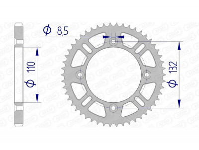Couronne aluminium 72102 - 428 Afam | Motocross KTM, HUSQVARNA