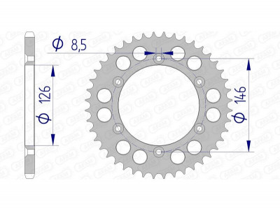 Couronne Alu AFAM 15203 - 520 Afam | Motocross, Moto SUZUKI