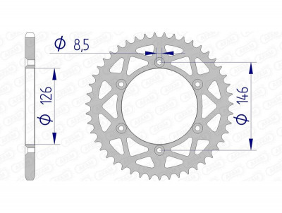 Couronne Alu AFAM 15203 - 520 Afam | Motocross, Moto SUZUKI