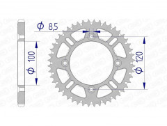 Couronne Alu Ultra-Light Anti-Boue 15104 - 428 Afam | RM 80, RM 85, YZ 80, YZ 85