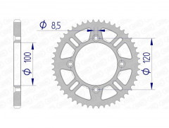 Couronne 48 dents alu ultra-light 15104 - 428 Afam | SUZUKI RM 80, SUZUKI RM 85, YAMAHA YZ 80, YAMAHA YZ 85