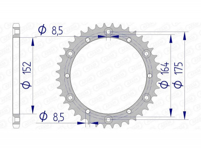 Couronne aluminium 13500 - 520 Afam | BLASTER YFS 200, IT 175, IT 200, TTR 600