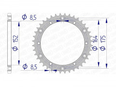 Couronne aluminium 13500 - 520 Afam | BLASTER YFS 200, IT 175, IT 200, TTR 600