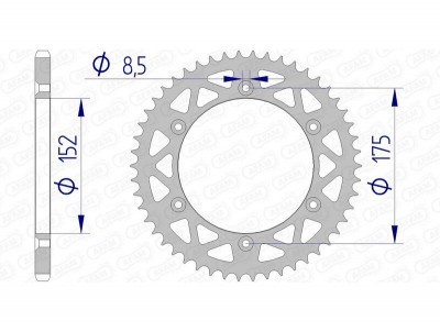 Couronne Alu 13508 - 520 Afam | IT 175, 250, WR 125, WRF 400, WRZ 250, YZ 125, 250, 400, 490
