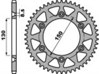 COURONNE ALU 48 DENTS YZ125 05-14/ YZ450F 07-13