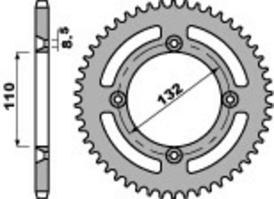 Couronne aluminium Ultra-Light 49 dents Pbr | Motocross KTM, HUSQVARNA