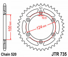 Couronne arrière standard 45 dents - Pas de 520 JT Sprockets | Moto DUCATI