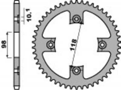Couronne 39 dents acier standard L17-B - 520 B1 | CAN-AM DS 450, CAN-AM DS X 450