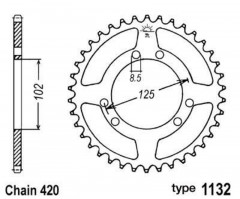 Couronne B1 acier standard - 420