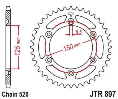 Couronne Standard JT Sprockets | Motocross, Moto KTM, GAS GAS, HUSQVARNA, HUSABERG