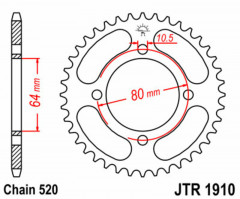 Couronne standard 32 dents pas de 520 JT Sprockets | Quad AEON