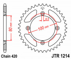Couronne standard 36 dents pas de 420 JT Sprockets | CR 60, CRF 70, CRF 80, XR 70, XR 80