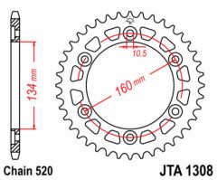 Couronne Alu Ultra-Light 41 Dents Pas de 520 JT Sprockets | Moto HONDA