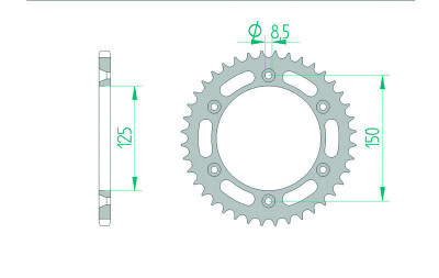Couronne standard 41 dents pas 520 type 71304 Afam | Motocross, Moto, Quad KTM, HUSQVARNA, HUSABERG