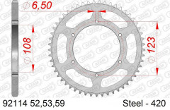 Couronne standard 59 dents pas 420 type 92114 Afam | Mécaboite