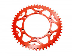Couronne alu Ultra-Light anti-boue 49 dents type 822 pas 520 couleur rouge ART | Motocross, Moto