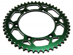Couronne alu Ultra-Light anti-boue 51 dents type 460 pas 520 couleur vert ART | KAWASAKI, SUZUKI
