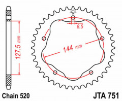 Couronne Ultra-Light 42 dents type 751 JT Sprockets | Moto DUCATI