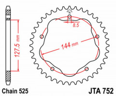 Couronne aluminium Ultra-Light 752 525 38 dents JT Sprockets | Moto DUCATI