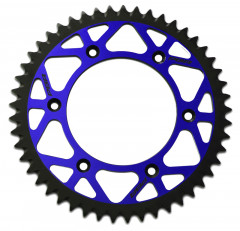 Couronne Twin Color bleu/noir 50 dents aluminium ultra-light anti-boue anodisé dur Pbr