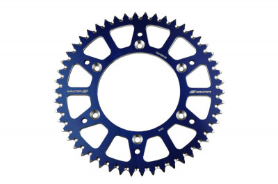 Couronne 48 dents alu ultra-light anti-boue SRS130 520 couleur bleu Scar | Motocross YAMAHA, FANTIC