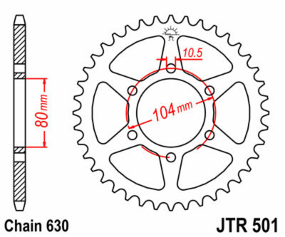 Couronne 33 dents standard JT Sprockets | Moto, Motocross KAWASAKI, BETA