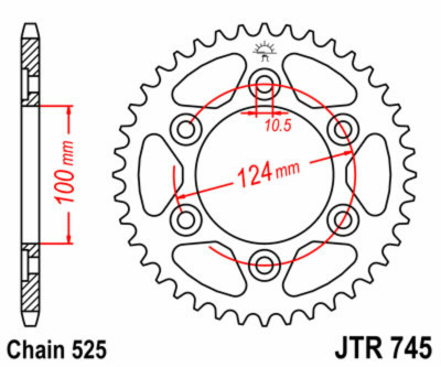Couronne standard 37 dents - Pas de 525 JT Sprockets | Moto DUCATI