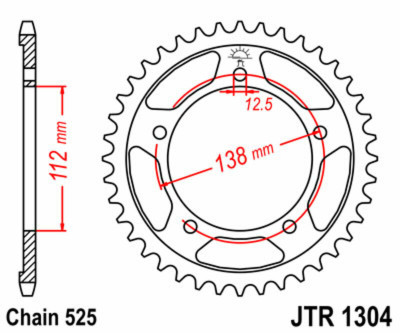 Couronne 41 dents pas de 525 JT Sprockets | Moto HONDA