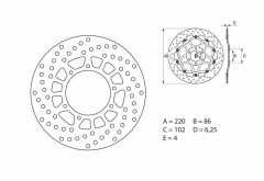 Disque de frein arrière Brembo Oro fixe 68B40742 | TENERE XTZ 660, XTE 600