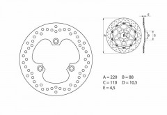 Disque de frein arrière Brembo Oro fixe 68B40743 | CBR F 600, NS R 400