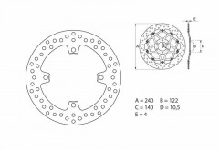 Disque de frein arrière Brembo Oro fixe 68B40788 | SUZUKI RMZ 250, 450