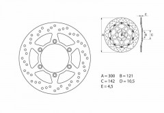 Disque de frein arrière Brembo Oro fixe 68B407D5 | DR R 650, RE, RS, RSE, S 750, SE