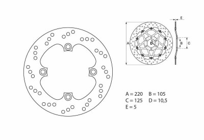 Disque de frein arrière fixe Brembo Oro 68B40749 | Moto, Motocross HONDA, TRIUMPH