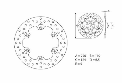 Disque de frein arrière fixe Brembo Oro 68B40753 | Motocross, Moto APRILIA