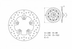 Disque de frein arrière fixe Brembo Oro 68B40771 | Moto, Maxiscooter KYMCO, SUZUKI