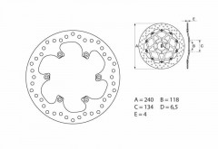 Disque de frein arrière fixe Brembo Oro 68B40784 | Motocross, Moto SUZUKI