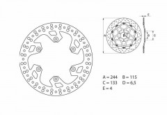 Disque de frein arrière fixe Brembo Oro 68B40790 | Motocross YAMAHA, FANTIC