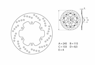 Disque de frein arrière fixe Brembo Oro 68B40791 | DUCATI, YAMAHA, MASH