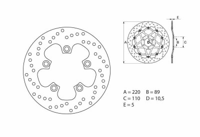 Disque de frein arrière fixe marque Brembo Oro 68B40744 | Compatible Moto SUZUKI