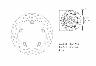Disque de frein arrière fixe marque Brembo Oro 68B40785 | Compatible Moto SUZUKI