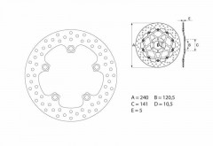 Disque de frein arrière fixe marque Brembo Oro 68B40785 | Compatible Moto SUZUKI