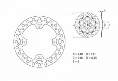 Disque de frein arrière fixe marque Brembo Oro 68B40786 | Motocross HONDA