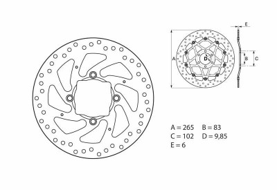 Disque de frein arrière fixe marque Brembo Oro 68B407H2 | Compatible Moto DUCATI