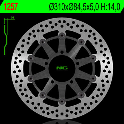 Disque de frein arrière fixe marque Ng BRAKES | Compatible Motos HARLEY DAVIDSON