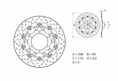Disque de frein avant Brembo Oro flottant 78B40824 | HONDA HORNET F 600