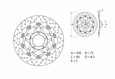 Disque de frein avant Brembo Oro flottant 78B40845 | HYPERMOTARD 796, 1100, EVO SP 1100, S 1100