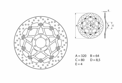 Disque de frein avant Brembo Oro flottant 78B40885 | DUCATI MONSTER 696, 796