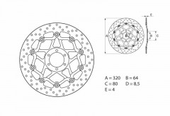 Disque de frein avant Brembo Oro flottant 78B40885 | DUCATI MONSTER 696, 796